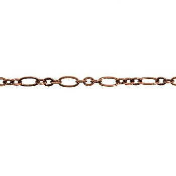Antique Copper Figaro 3.5mm Chain by Foot (3 feet minimum)