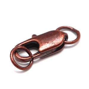 Antique Copper Lobster with 2 Rings 5.5x14mm (10 pcs)