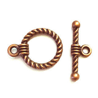 Antique Copper Rope Toggle 14mm (10 sets)
