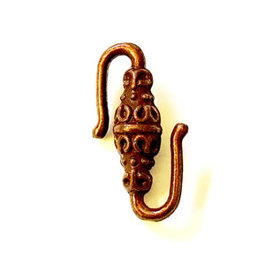 Antique Copper S-Hook Clasp 23x7mm (10 pcs)