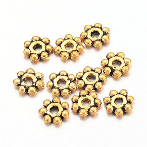 Antique Gold Daisy Spacer 6mm (200 pcs)