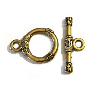 Antique Gold Brass Toggle Clasps 13mm (10 sets)