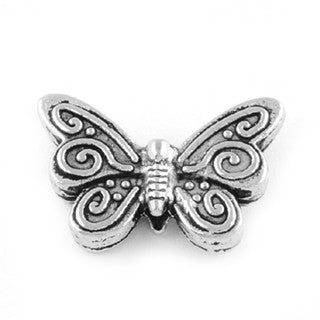 Antique Silver Butterfly Spacer Beads 17x12mm (20 pcs)