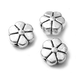 Antique Silver Flower Spacer Beads 8mm (40 pcs)