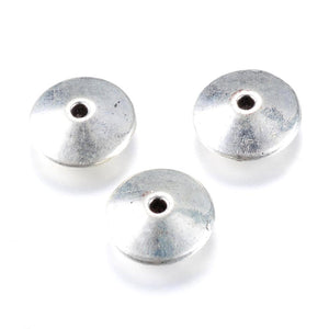 Antique Silver Saucer Bead 10x4mm (30 pcs)