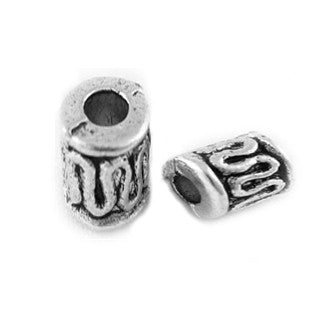 Antique Silver Tube Spacer 6x8mm (30 pcs)