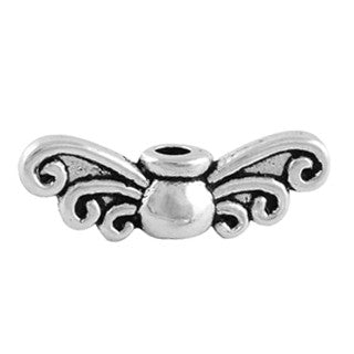 Antique Silver Wing Spacer Beads 14x4mm (50 pcs)