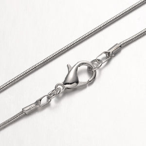 Antique Silver Plated Brass Snake 1mm Necklace Chain 16"