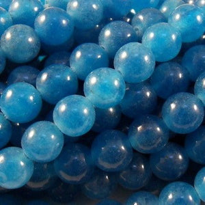 Aqua Blue Jade Dyed Round 6mm