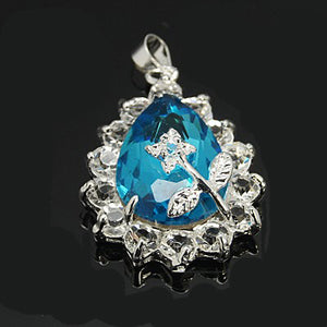 Glass Drop w/Rhinestone Pendant 22x30mm