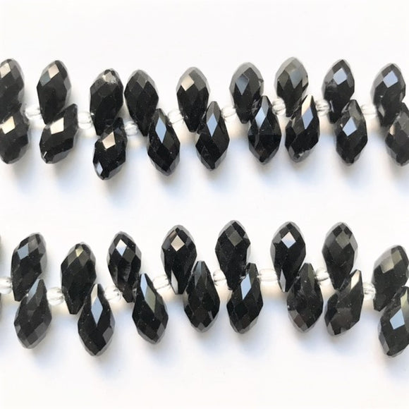 Chinese Crystal Faceted Round Drop 7x12mm - Black
