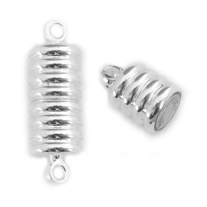 Silver Plated Brass Magnetic Clasp 8x23mm (4 pcs)