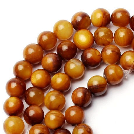 Brown Mother of Pearl Dyed Round 6mm