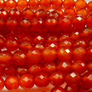 Carnelian Faceted Round 8mm