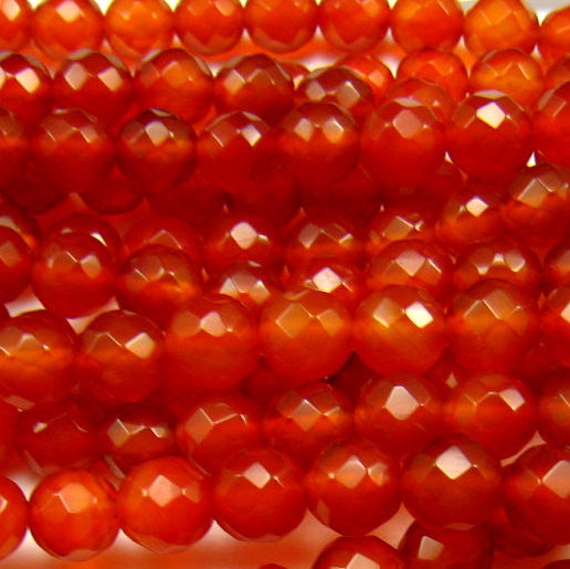 Carnelian Faceted Round 8mm
