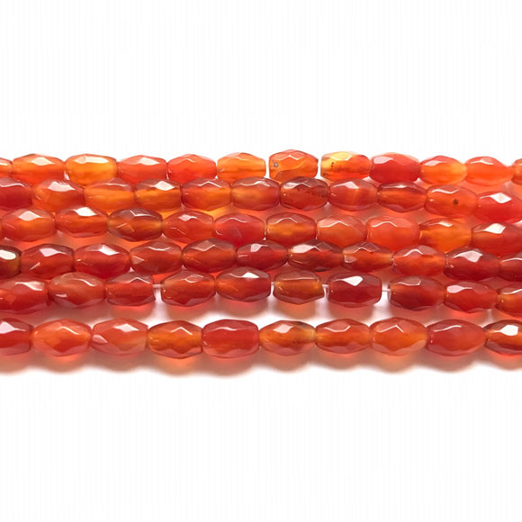 Carnelian Faceted Rice 6x9mm