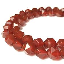 Carnelian/Red Agate Star Cut Faceted Round 8mm