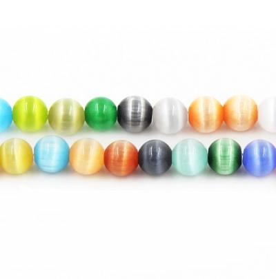 Cat's Eye Round Bead Multicolor 6mm, 8mm, 10mm