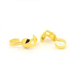 Gold Plated Brass Clam Shell Bead Tip (100 pcs)