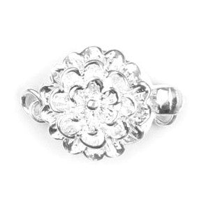 Sterling Silver Round Carnation Clasp 10mm (2 sets)