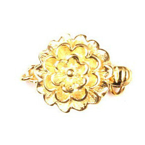 Gold Plated Round Carnation Clasp 10mm (2 sets)