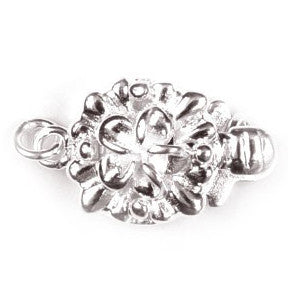 Sterling Silver Round Flower Clasp 9mm (2 sets)