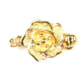 Gold Plated Round Flower Clasp 10mm (2 sets)