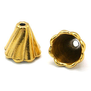 Gold Plated Pewter Cone 12x13mm (20 pcs)