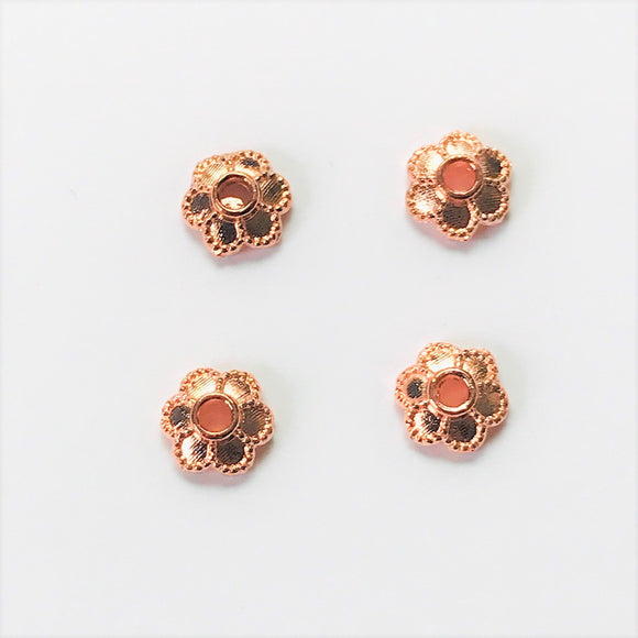 Copper 6-Petal Bead Cap 5.5x2mm (100 pcs)