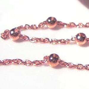Copper Cable 2x3mm w/4mm Bead Chain by Foot (3 feet minimum)