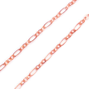 Copper Plated Brass Figaro 3.5mm Chain by Foot (3 feet minimum)
