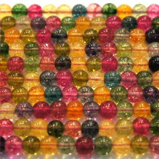 Crackle Crystal Multi-color Dark Round Beads 6mm