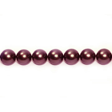 Shell Pearl Round Beads - Cranberry
