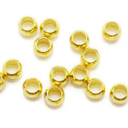 Gold Plated Brass Crimp Bead 2.5mm (500 pcs)