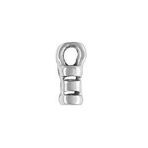 Sterling Silver Cast Crimp Endcap with Ring AT (10 pcs)