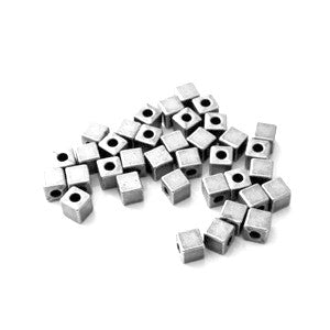 Antique Silver Cube 3mm (100 pcs)