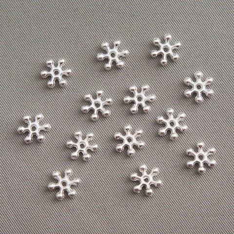 Silver Plated Daisy Spacer 8mm (100 pcs)