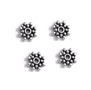 Antique Silver Daisy Spacer 8mm (100 pcs)