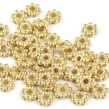 Gold Plated Daisy Spacer 4mm (300 pcs)