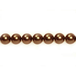 Shell Pearl Round Beads - Dark Brown
