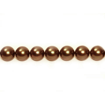 Shell Pearl Round Beads - Dark Brown