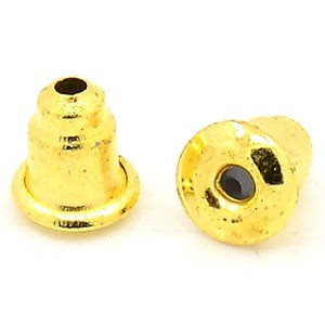 Gold Plated Brass Earnut 6x5mm (50 pcs)