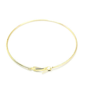 Gold Plated Brass Earring Hoop 49mm, 1mm Thick (10 pcs)