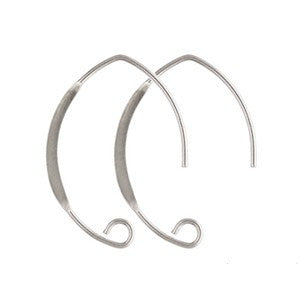 Sterling Silver Ear Wire V Shape AT (10 pcs)