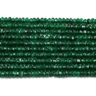 Emerald Jade Faceted Rondelle 4mm