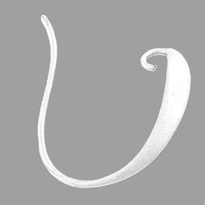 Silver Plated Brass Fancy Earwire 19mm (4 pcs)