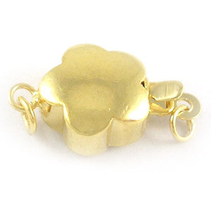 Gold Plated Brass Flower Clasp 10x16mm (5 pcs)