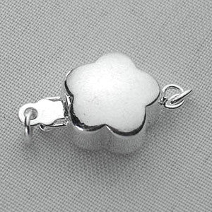 Silver Plated Brass Flower Clasp 10x16mm (5 pcs)