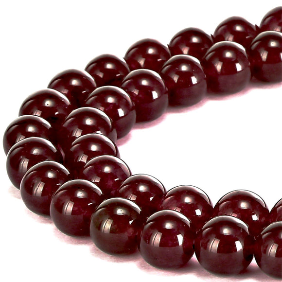 Garnet Jade Dyed Round Beads 3mm, 4mm, 6mm, 8mm