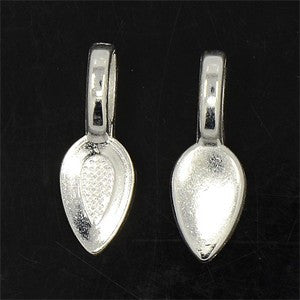 Silver Plated Glue-on Bail 8x21mm (20 pcs)